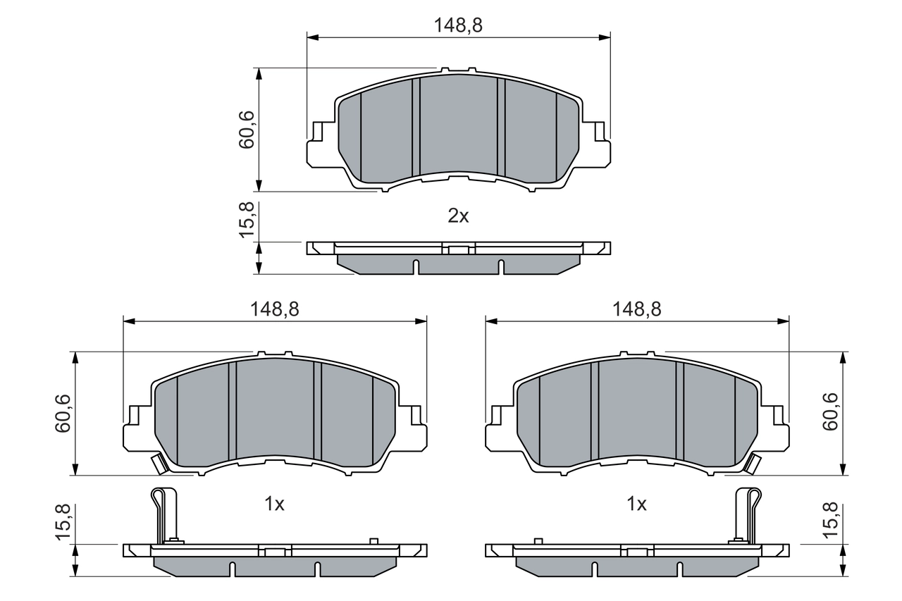 Комплект тормозных колодок дисковый тормоз BOSCH 0 986 460 070