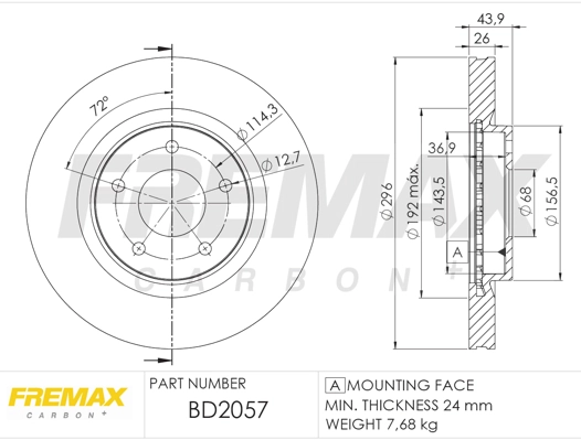 Тормозной диск FREMAX BD-2057