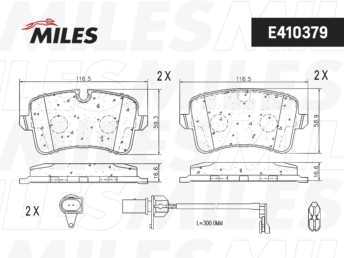 Комплект тормозных колодок дисковый тормоз MILES E410379