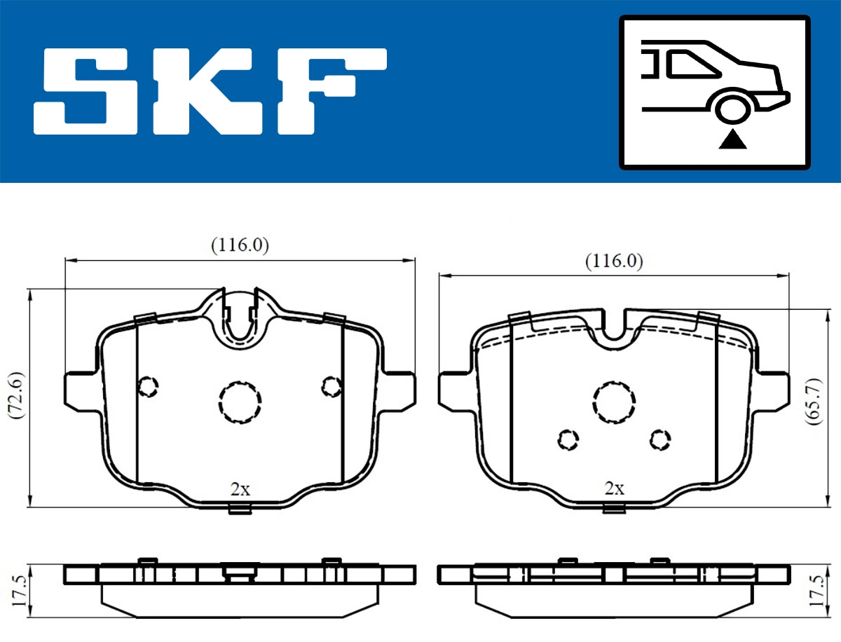 Комплект тормозных колодок дисковый тормоз SKF VKBP 90366