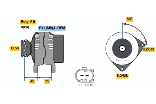 Генератор BOSCH 0 986 042 630