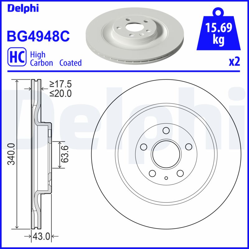 Тормозной диск DELPHI BG4948C
