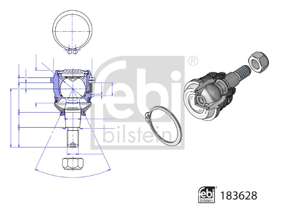 Шарнир независимой подвески / поворотного рычага FEBI BILSTEIN 183628