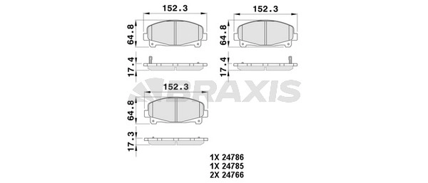 Комплект тормозных колодок дисковый тормоз BRAXIS AB0482