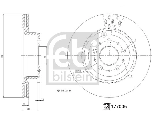 Тормозной диск FEBI BILSTEIN 177006