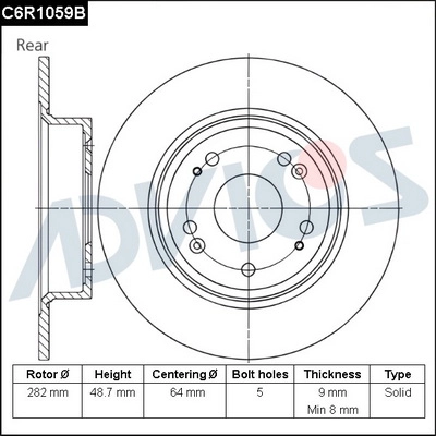 Тормозной диск ADVICS C6R1059B