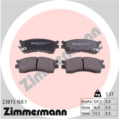 Комплект тормозных колодок дисковый тормоз ZIMMERMANN 23873.160.1