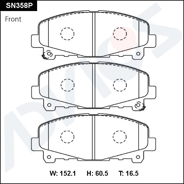 Комплект тормозных колодок дисковый тормоз ADVICS SN358P