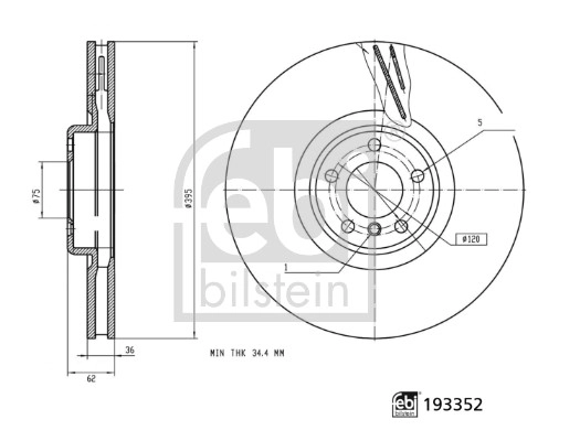 Тормозной диск FEBI BILSTEIN 193352
