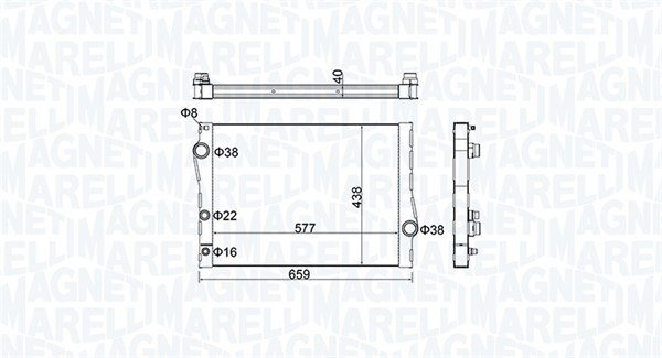 Радиатор охлаждение двигателя MAGNETI MARELLI 350213163500