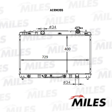 Радиатор охлаждение двигателя MILES ACRM355