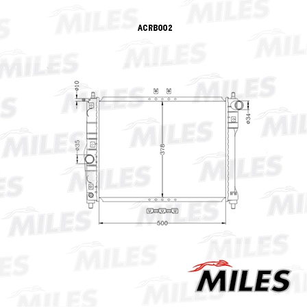 Радиатор охлаждение двигателя MILES ACRB002