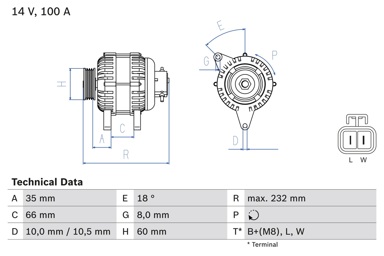 Генератор BOSCH 0 986 048 340