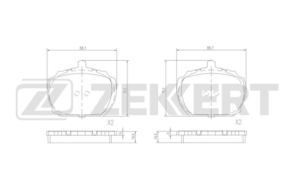 Комплект тормозных колодок дисковый тормоз ZEKKERT BS-2964