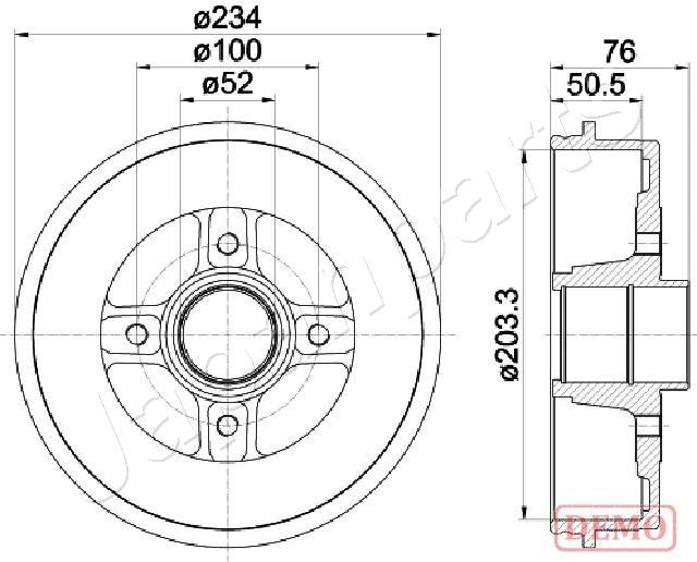 Тормозной барабан JAPANPARTS TA-0704C