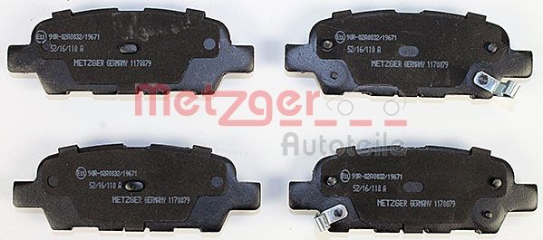 Комплект тормозных колодок дисковый тормоз METZGER 1170079