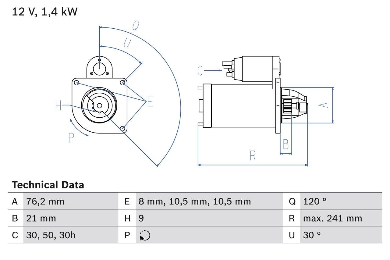 Стартер BOSCH 0 986 014 900