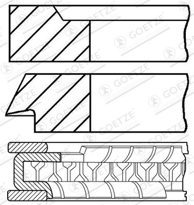 Комплект поршневых колец GOETZE ENGINE 08-963300-00