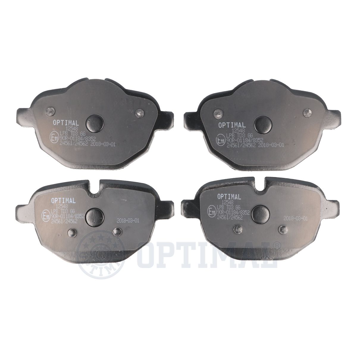 Комплект тормозных колодок дисковый тормоз OPTIMAL BP-12548