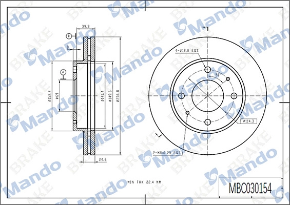 Тормозной диск MANDO MBC030154