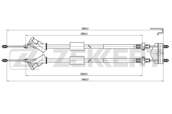 Тросик cтояночный тормоз ZEKKERT BZ-1230
