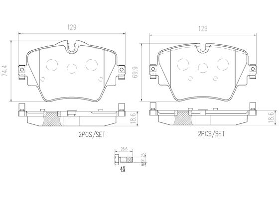 Комплект тормозных колодок дисковый тормоз BREMBO P06093N
