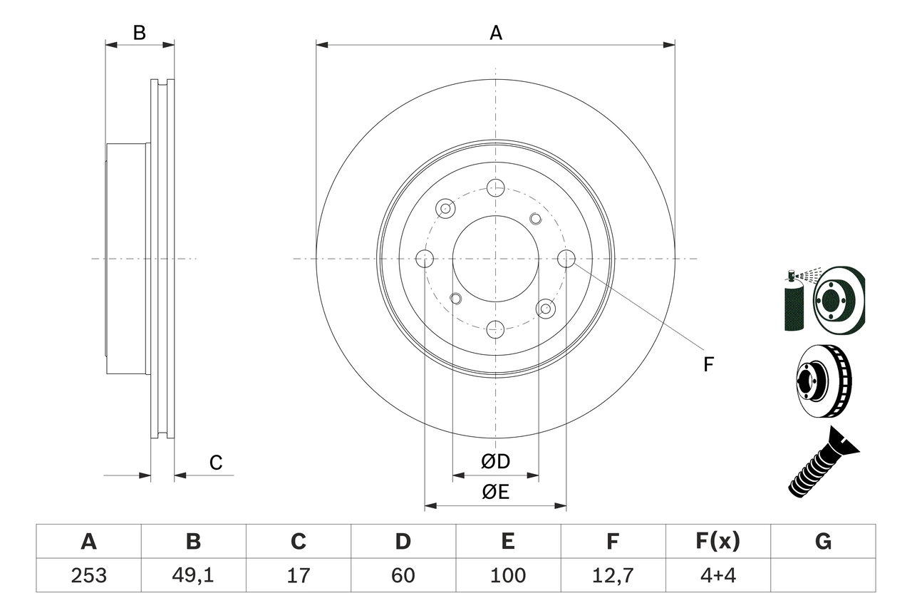Тормозной диск BOSCH 0 986 479 E75
