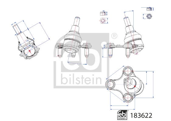 Шарнир независимой подвески / поворотного рычага FEBI BILSTEIN 183622
