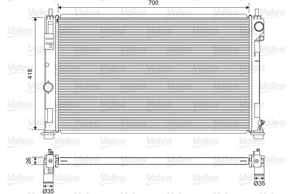 Радиатор охлаждение двигателя VALEO 701571