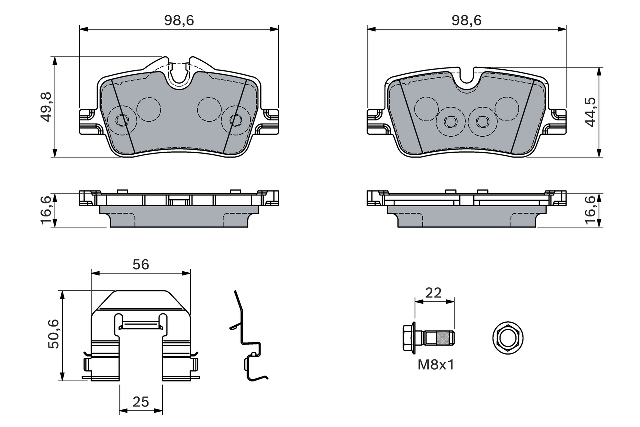 Комплект тормозных колодок дисковый тормоз BOSCH 0 986 460 145