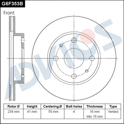 Тормозной диск ADVICS G6F353B