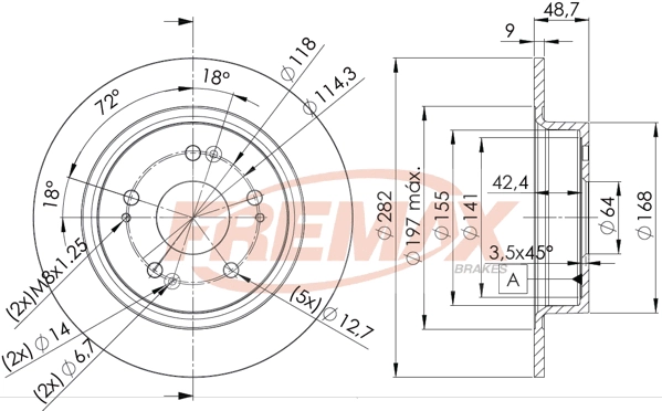 Тормозной диск FREMAX BD-1258