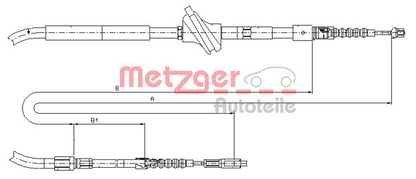 Тросик cтояночный тормоз METZGER 10.7583