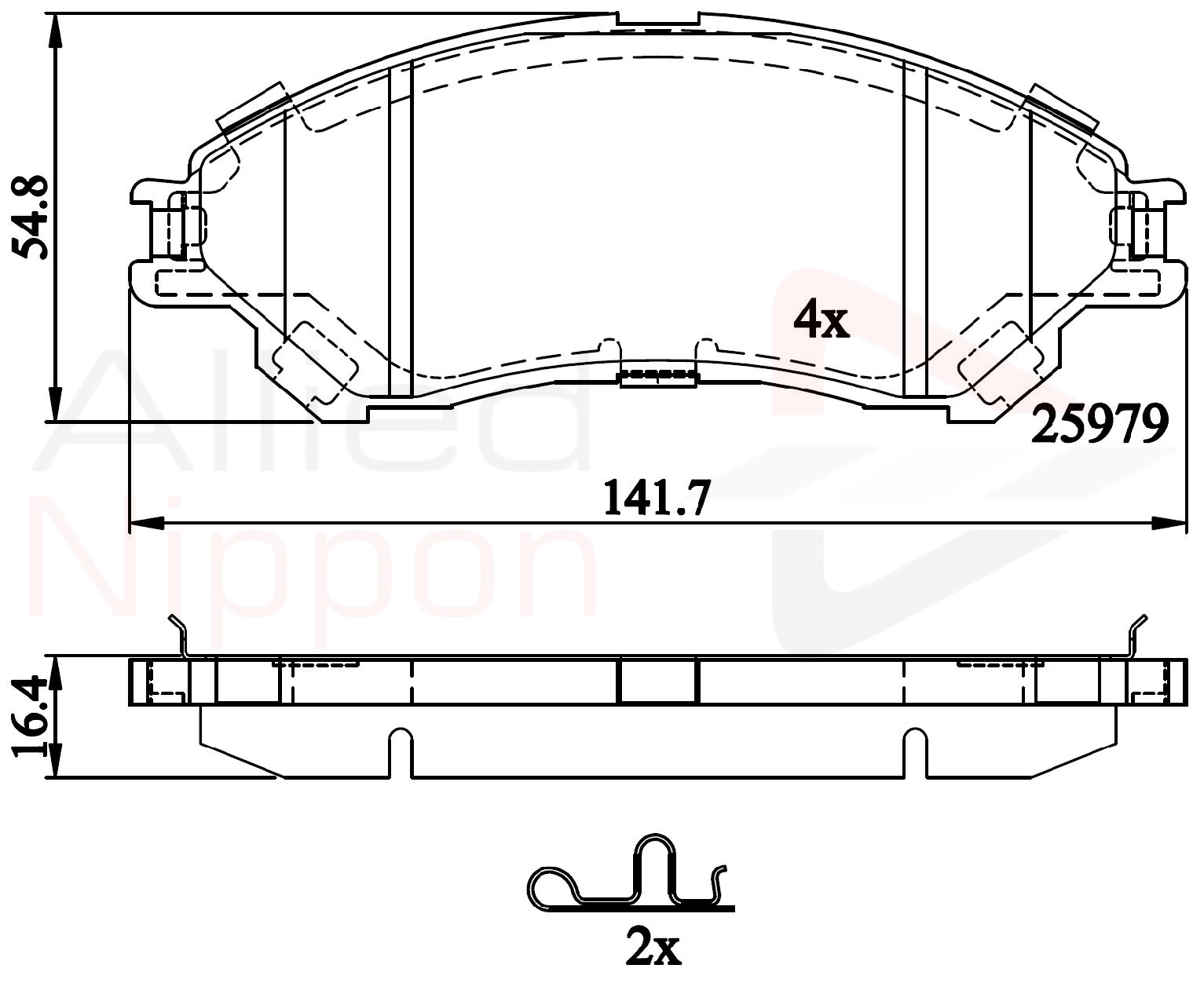 Комплект тормозных колодок дисковый тормоз ALLIED NIPPON ADB32314