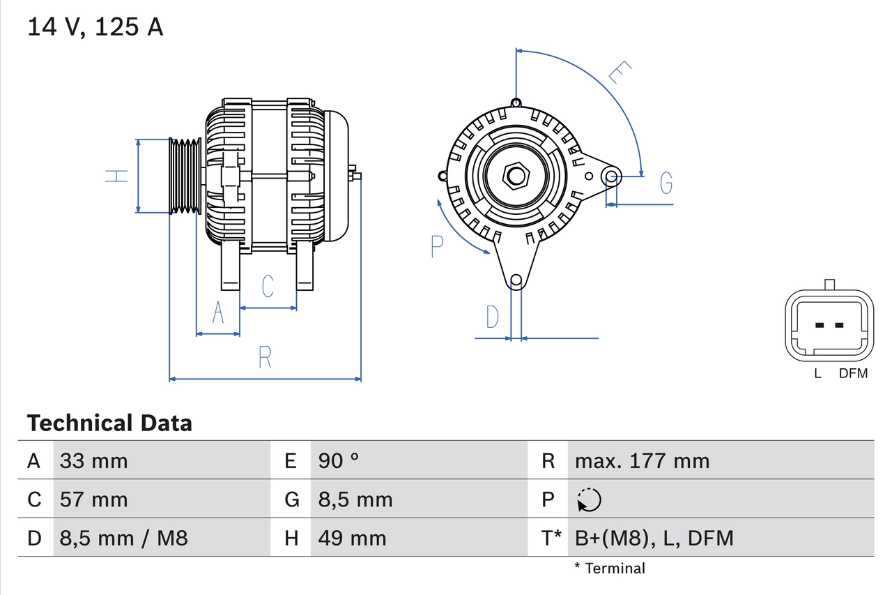 Генератор BOSCH 0 986 080 270