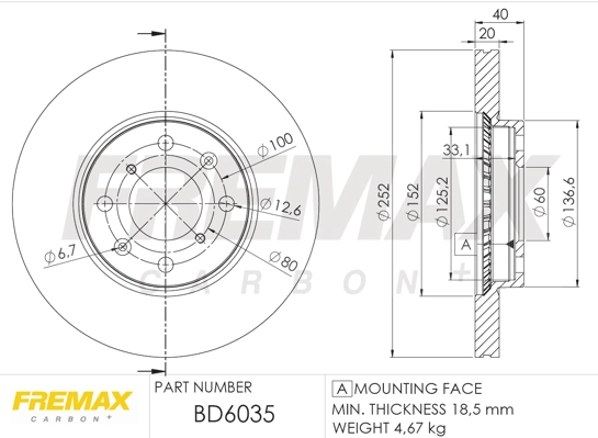 Тормозной диск FREMAX BD-6035