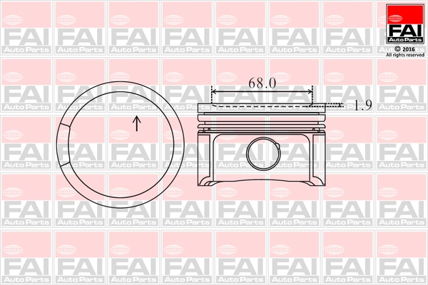 Поршень FAI AUTOPARTS PK2-050