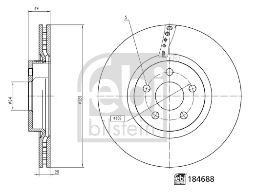 Тормозной диск FEBI BILSTEIN 184688