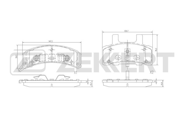 Комплект тормозных колодок дисковый тормоз ZEKKERT BS-1073