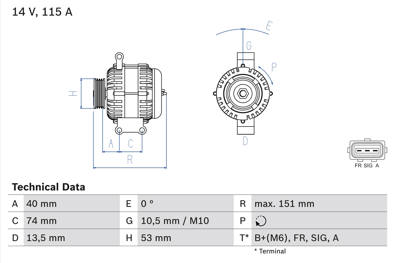 Генератор BOSCH 0 986 049 460