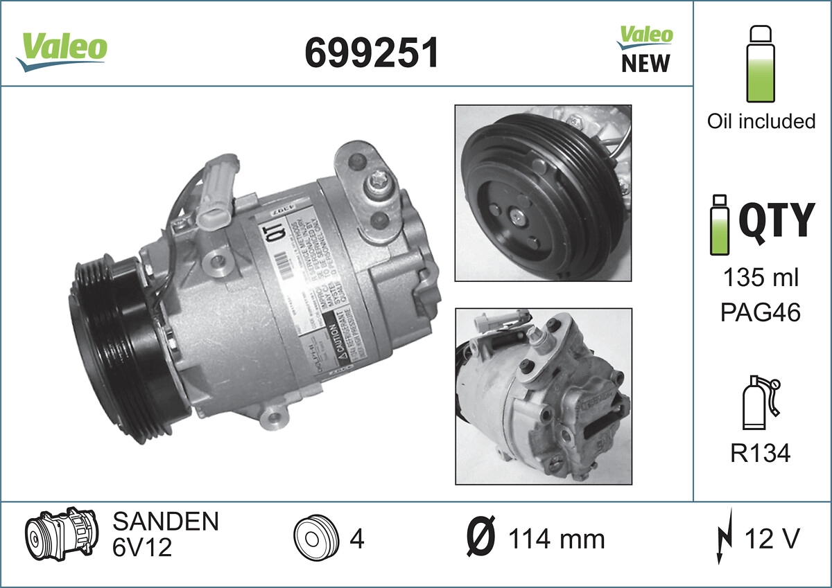 Компрессор кондиционер VALEO 699251