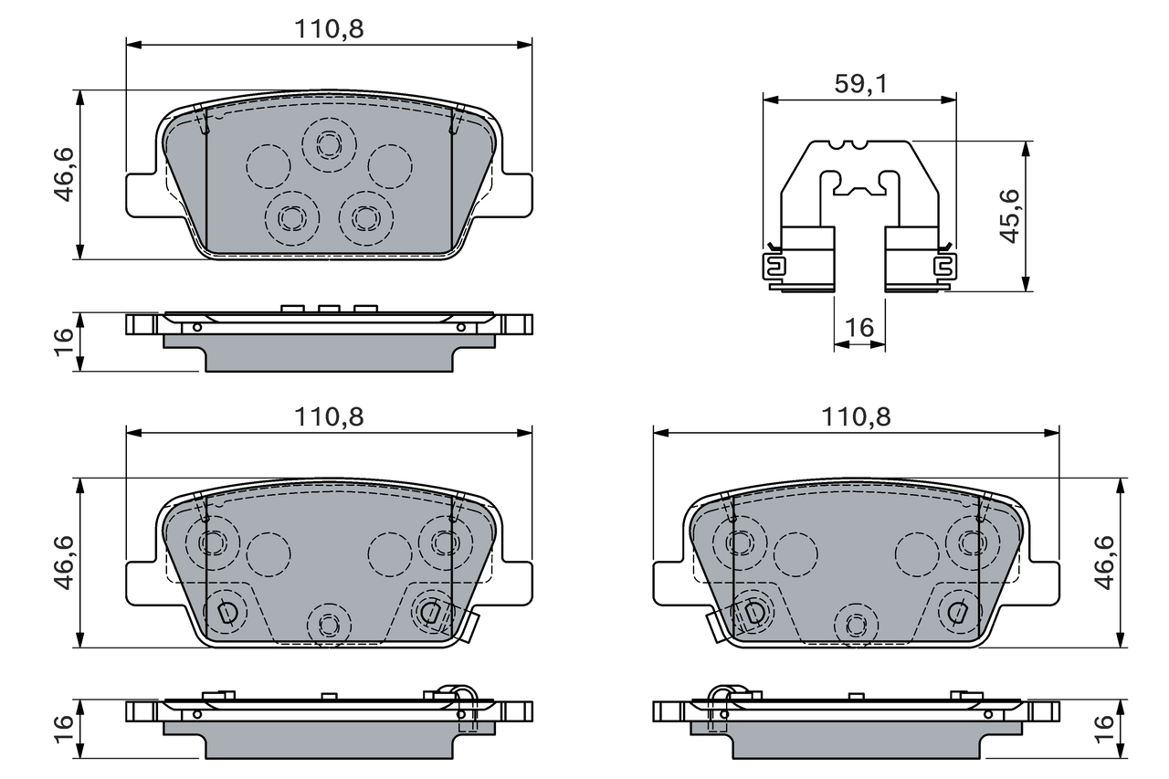 Комплект тормозных колодок дисковый тормоз BOSCH 0 986 460 153