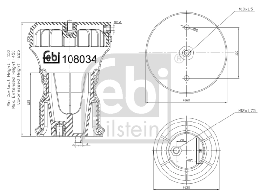Кожух пневматической рессоры FEBI BILSTEIN 108034