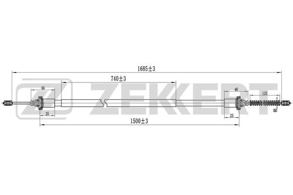 Тросик cтояночный тормоз ZEKKERT BZ-1330
