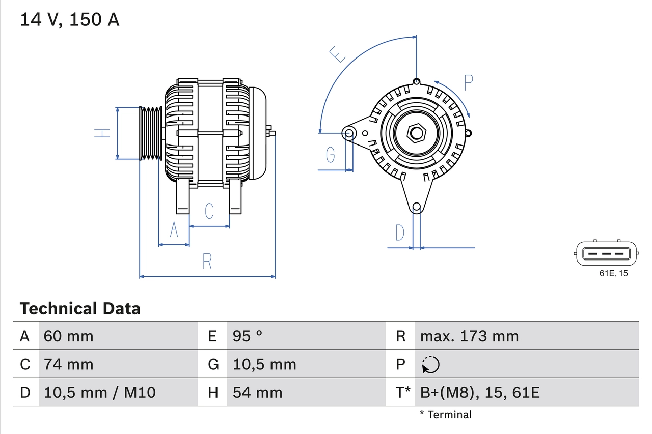 Генератор BOSCH 0 986 045 031