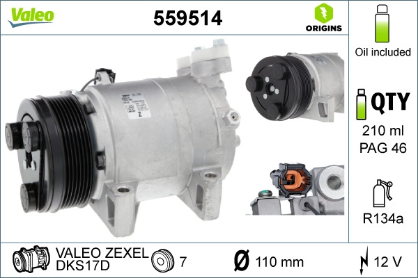 Компрессор кондиционер VALEO 559514