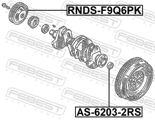 Ременный шкив коленчатый вал FEBEST RNDS-F9Q6PK