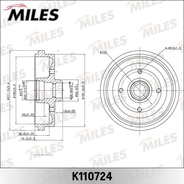 Тормозной барабан MILES K110724