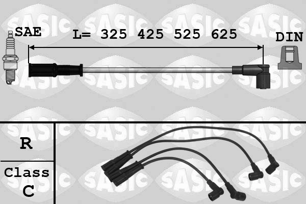Комплект проводов зажигания SASIC 9286017