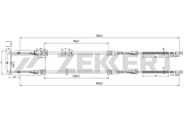 Тросик cтояночный тормоз ZEKKERT BZ-1030